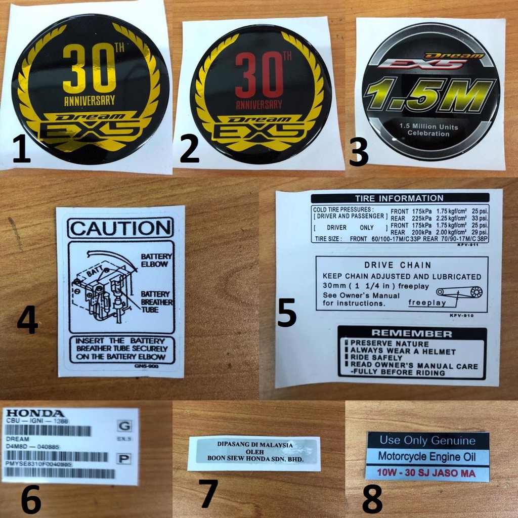 STICKER EX5 30TH ANNIVERSARY / STICKER RANTAI/ STICKER EXHAUST | Shopee ...