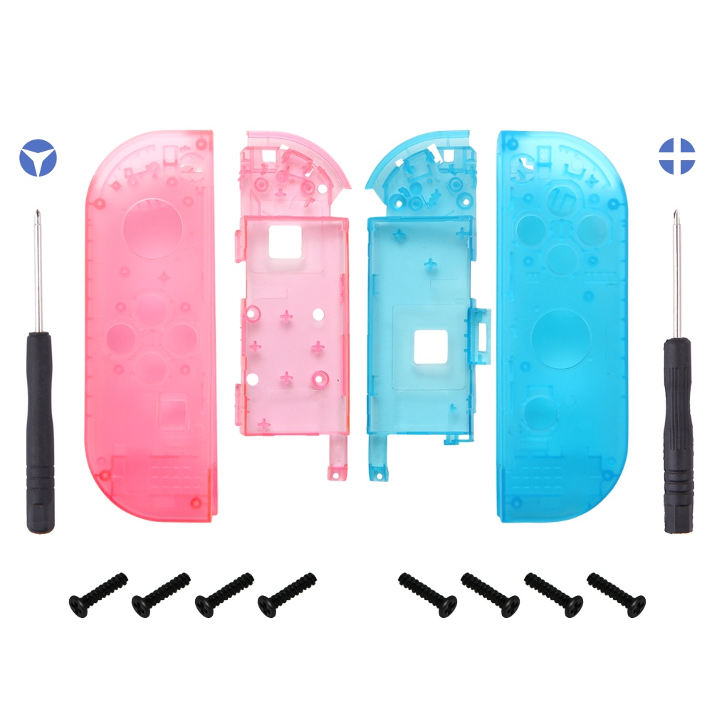 L R Controller Clear Housing Shell Case Replacement Screwdriver Open Tool Kit DIY Compatible For