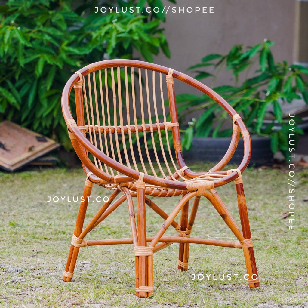 Adult Size rattan chair Vintage Kerusi Rotan Dewasa Polished