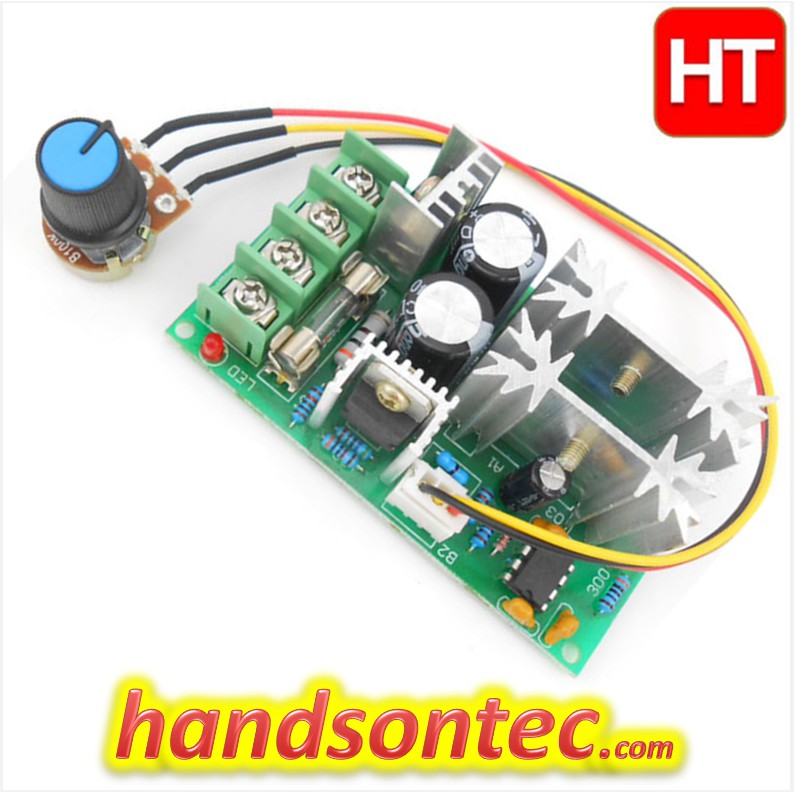 Chazcool 12V-60V 20A DC Motor Speed Controller - Forward/Reverse Regulator For Fans & Brush Motors