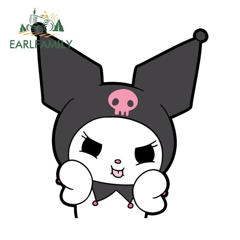 EARLFAMILY 13cm x 11.9cm Melody Kuromi Car Stickers Waterproof Scratch ...