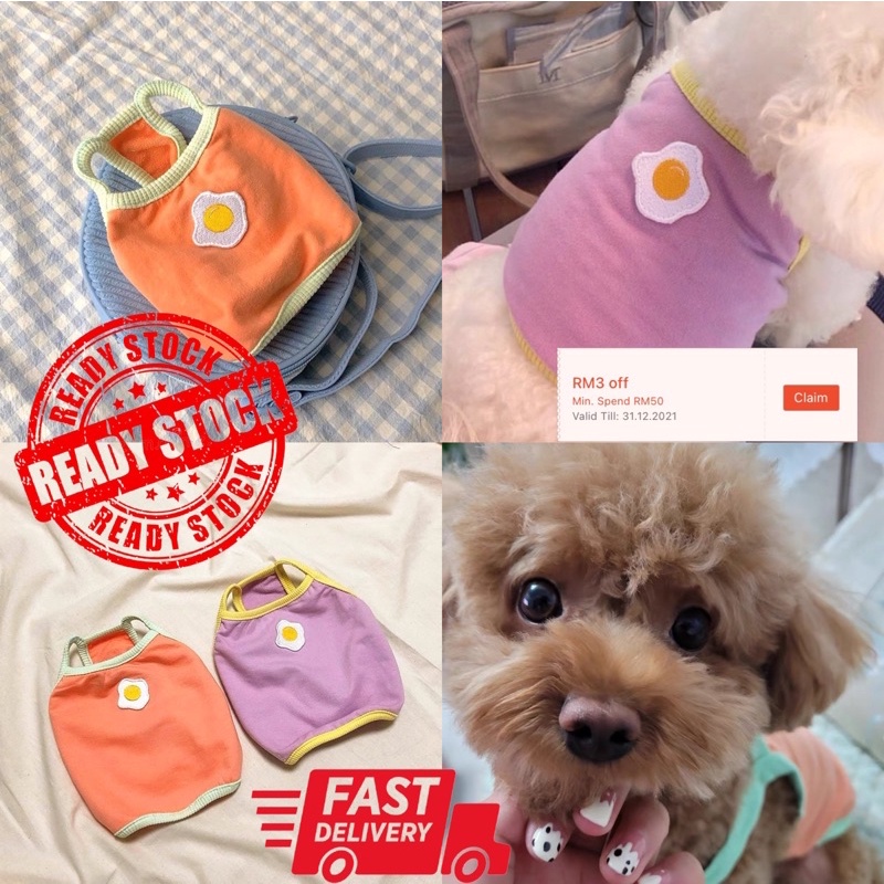 Ready Stock eggy pet shirt pet clothes dog clothing dog shirt dog clothes Shopee Malaysia
