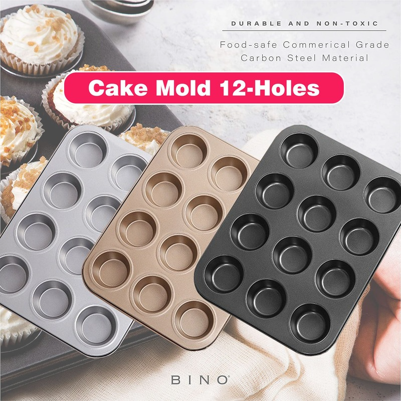 Non-stick Cake Mold 6/12Hole Non-Stick Mini Muffin Cookie Cupcake Bekas ...