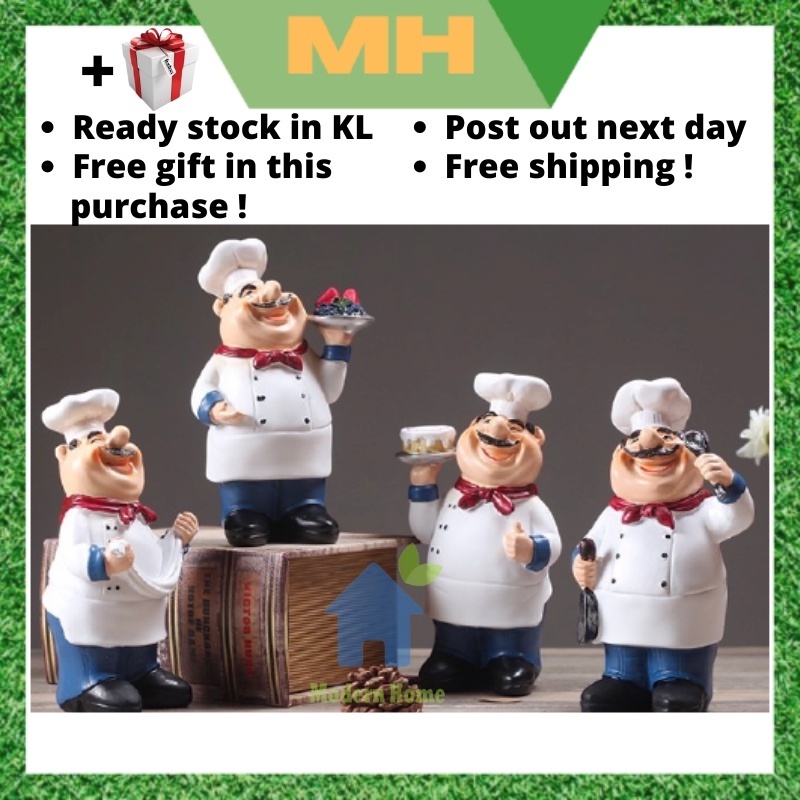 MH Kitchen Decoration Kitchen Deco Decor Resin Chef Table Centerpiece