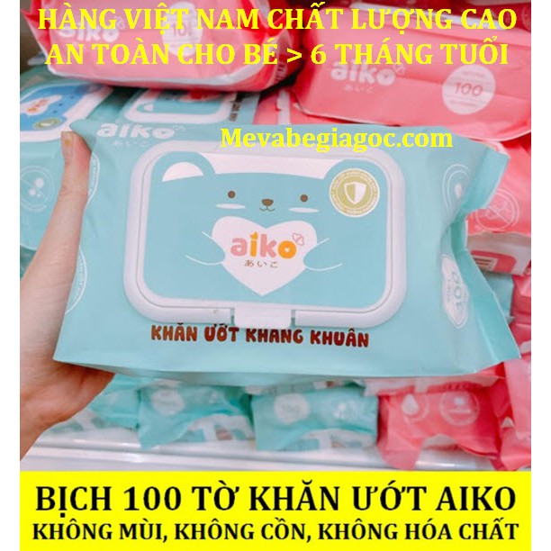 (High Quality Vietnamese Goods) Aiko 100 Sheets Of Odorless Wet Wipes