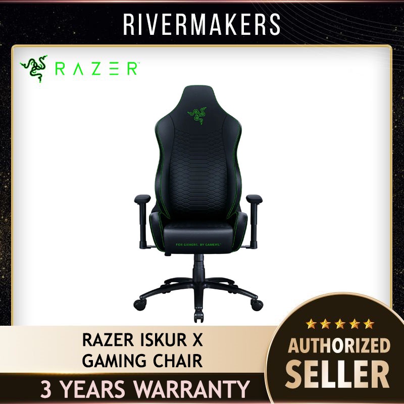 RAZER ISKUR X Ergonomic Gaming Chair Black And Green [ RZ38-02840100 ...