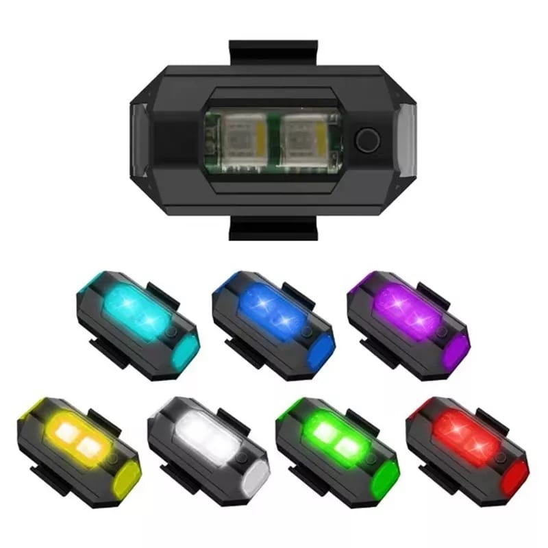 1Pcs Car Motorcycle bikes cycling echargeable flashing lights 7 Colour ...