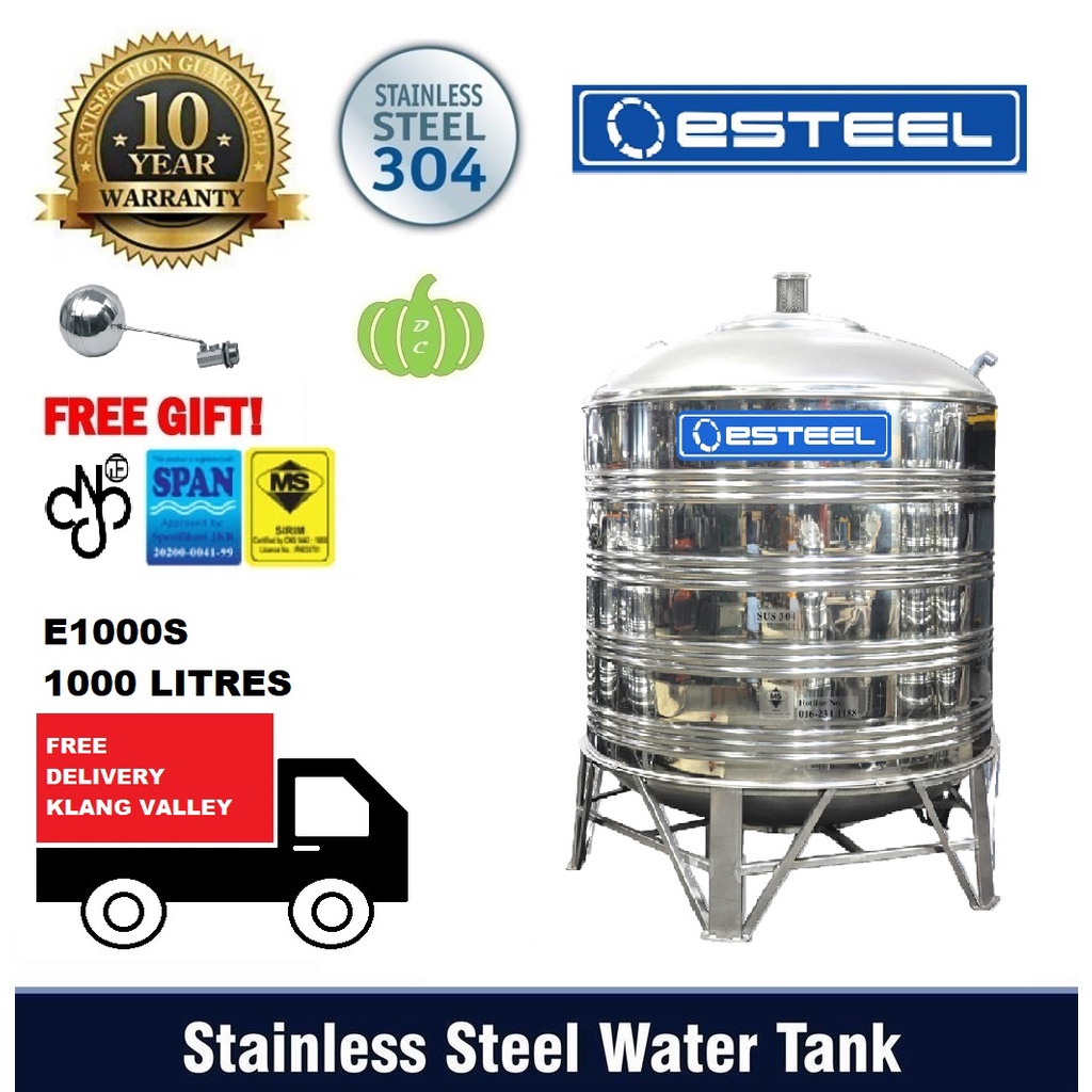 Esteel 304 Stainless Steel Water Tank With Stand(500-3000 Litres ...