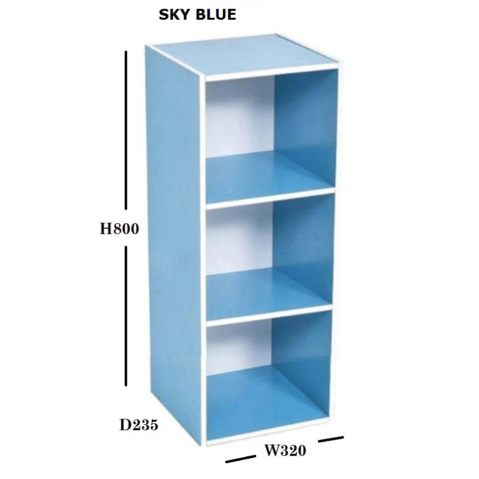 Rak Buku ♕ 3 Tiers Wooden Rack Storage Organaiser Bookshelf