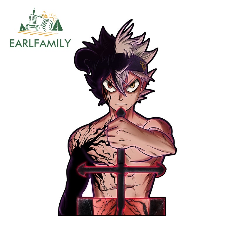 EARLFAMILY 13cm x 7.8cm Asta Black Clover Car Sticker Animes Funny ...