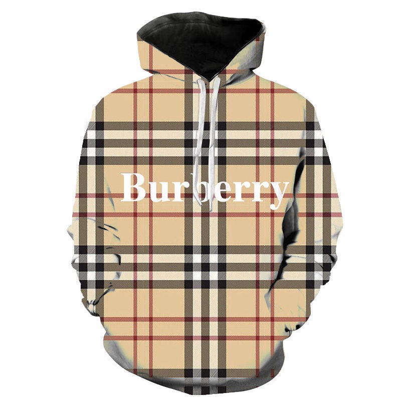 BURBERRY Hoodies Men Clothing New Fashion 3D Print Streetwear Men