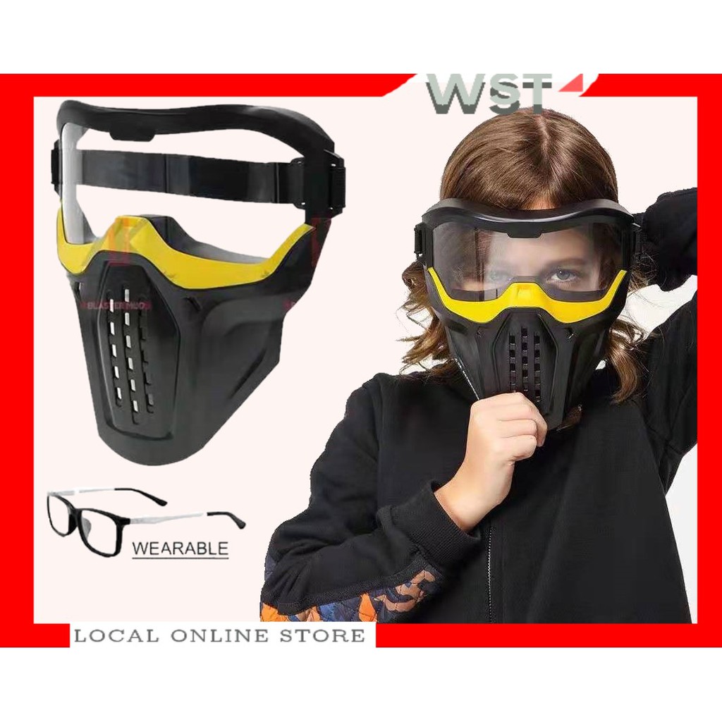 Tactical Mask Retro Goggles Outdoor CS With Removable Mask Safety