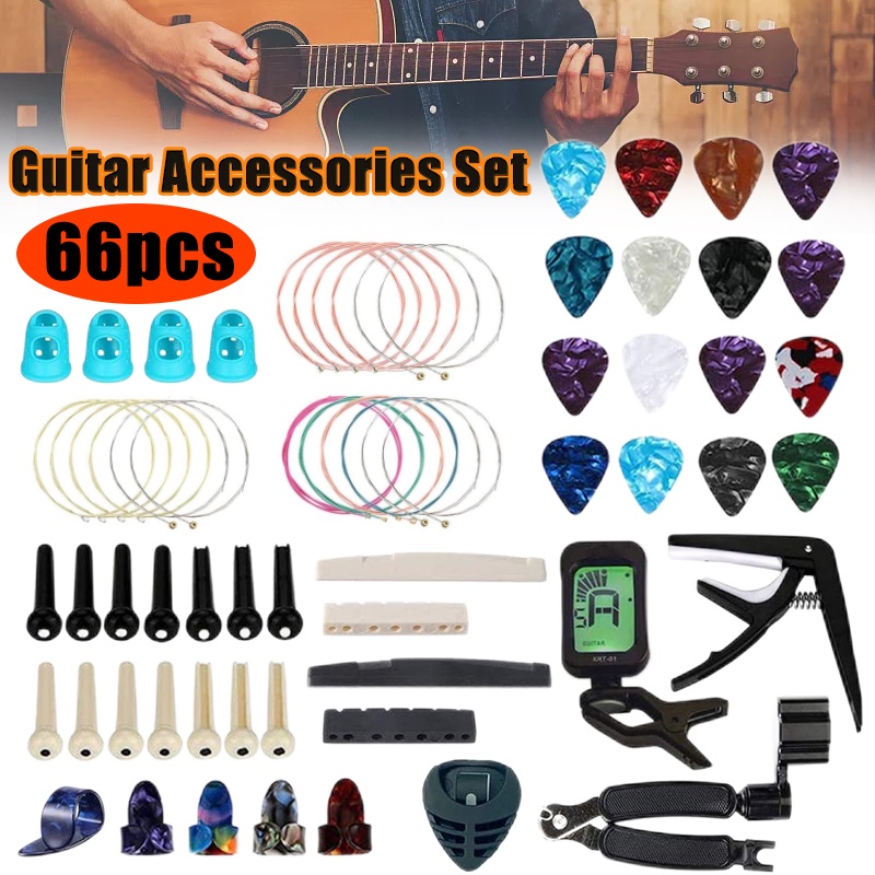 Folk Ukulele Guitar Accessories Set Chord Finger Cots Guitar Picks