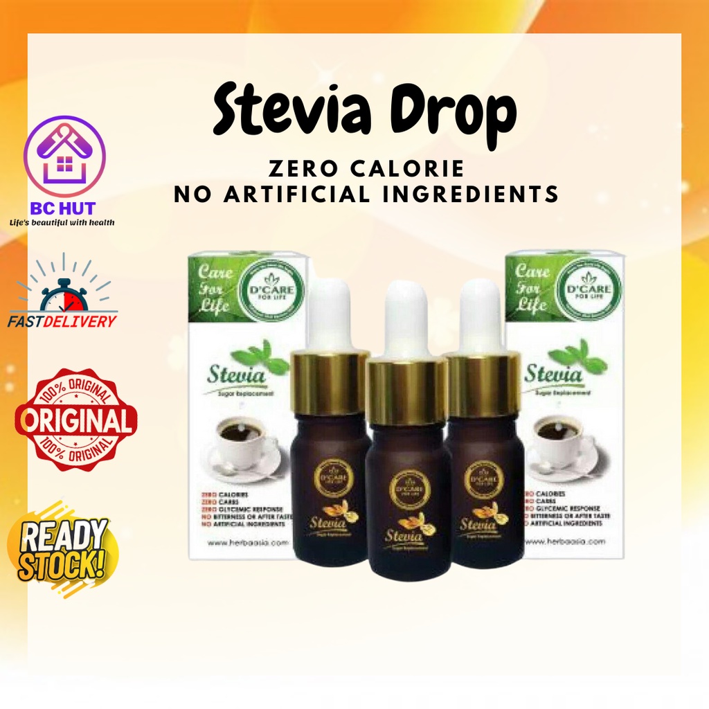 ORIGINAL D'Care Dcare Stevia 10ml 100 Natural No Calories No bad