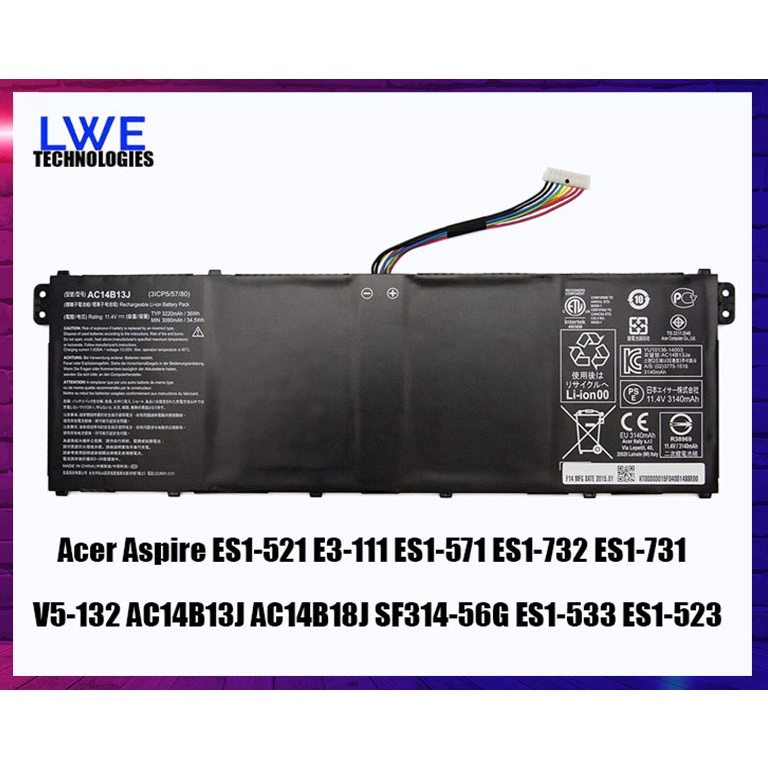Acer Aspire ES1-521 E3-111 ES1-571 ES1-732 ES1-731 ES1-533 ES1-523 V5 ...