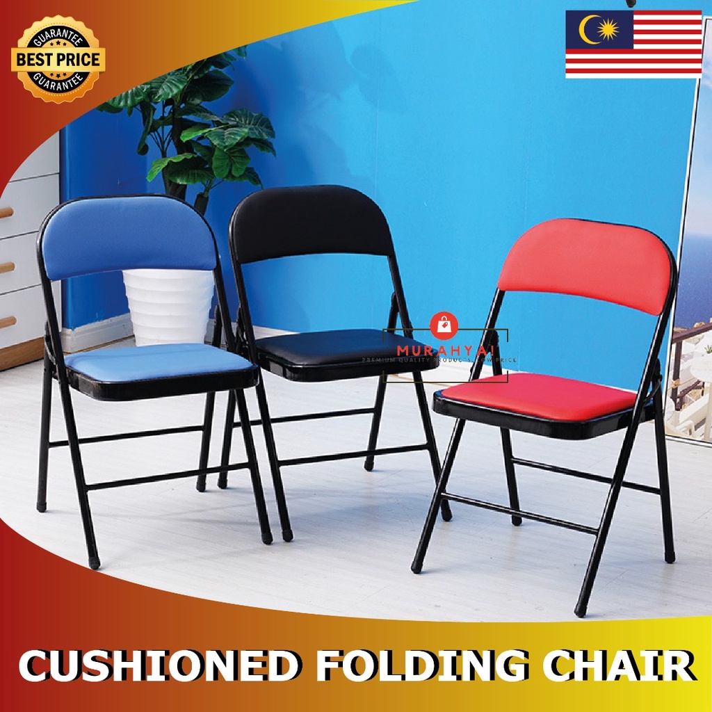 Kerusi Lipat Folding Fancy Chair Dining cushion Chair Designer Office