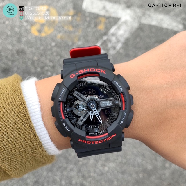 G shock best sale black and red