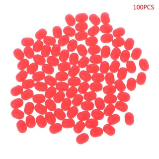 100Pcs Oval Hard Luminous Fishing Beads Sea Fishing Lure Floating