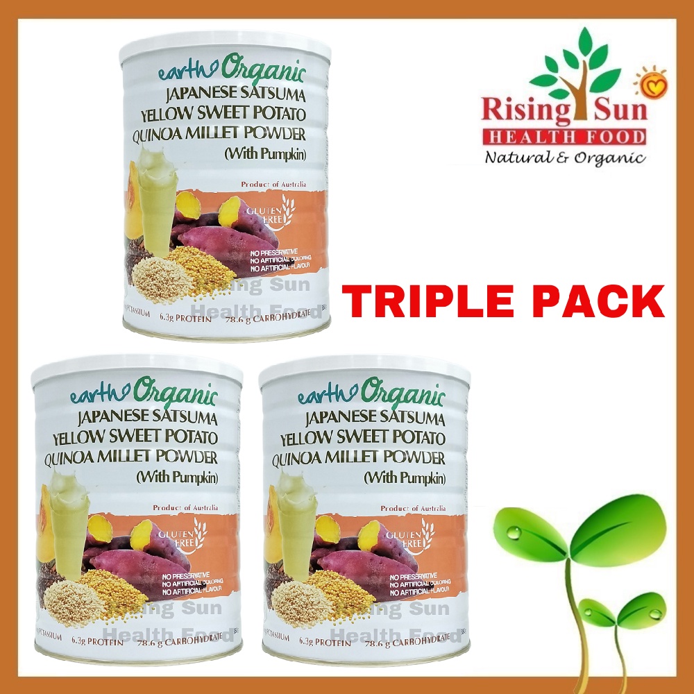 Earth Organic Japanese Satsuma Yellow Sweet Potato Quinoa Millet Powder