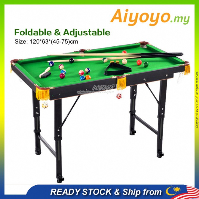 120cm Pool Table Snooker Table Meja Pool Meja Snooker Foldable Adult ...
