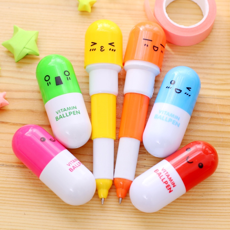 Cute Mini Vitamin Capsule Ball Pen Gifts Capsule Retractable Pen ...