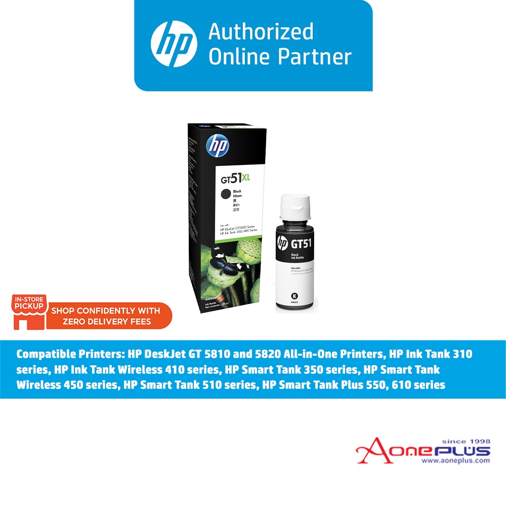 HP GT51XL 135ml Black Original Ink Bottle X4E40AA For HP DeskJet GT