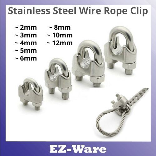 Stainless Steel Wire Rope Clip (2mm,3mm, 4mm, 6mm, 8mm, 10mm,12mm)