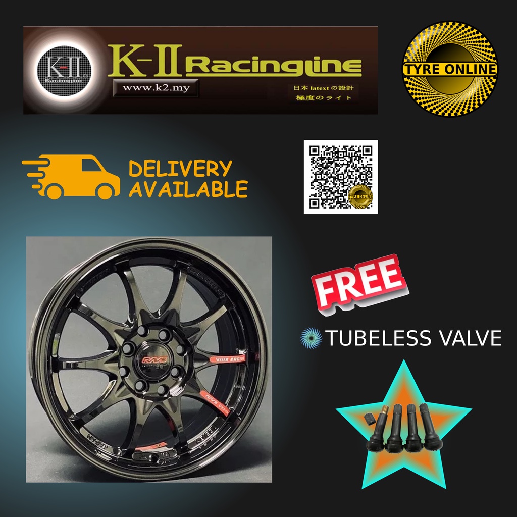 1PC NEW K-II RACINGLINE SPORT RIM 1302 B 15 INCH WHEEL CE28 BEZZA MYVI ...