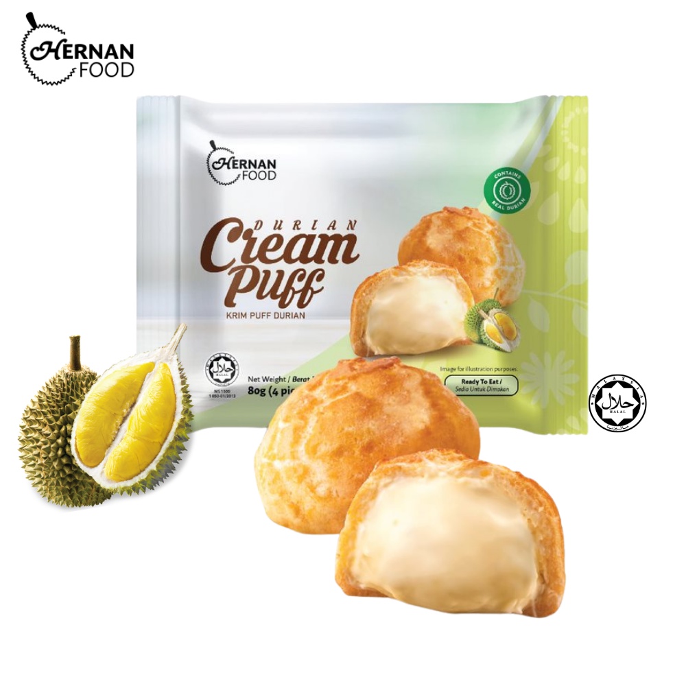 [KL & SELANGOR ONLY] Hernan Food Durian Cream Puff (20g X 4Pcs ...