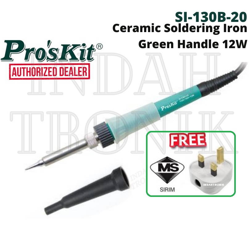 Pro'skit SI-130B-20 Ceramic Soldering Iron with 13A Sirim Plug Top (AC ...