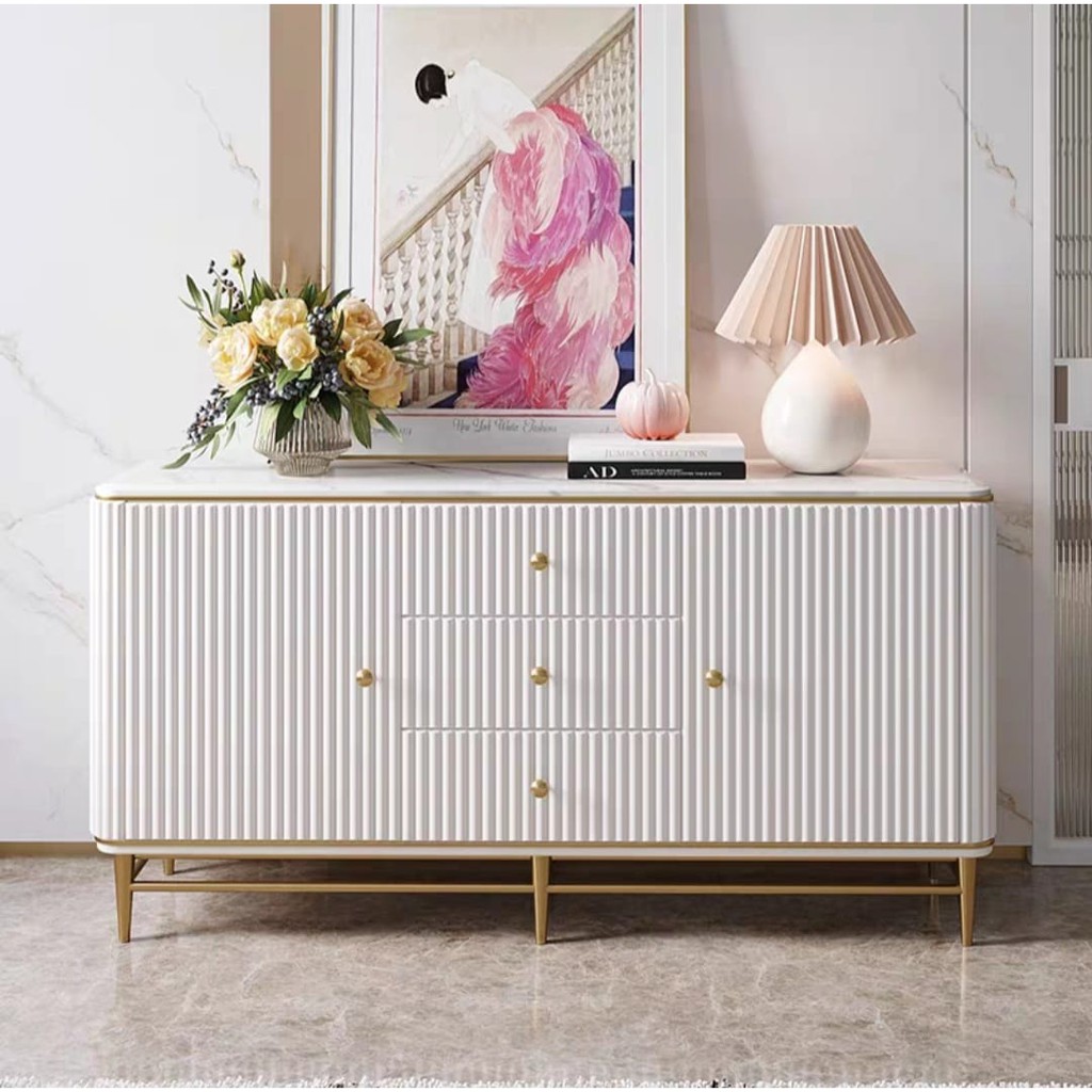 [mr Furniture] Designer Console Cabinet 150cm I Marble Top Console 