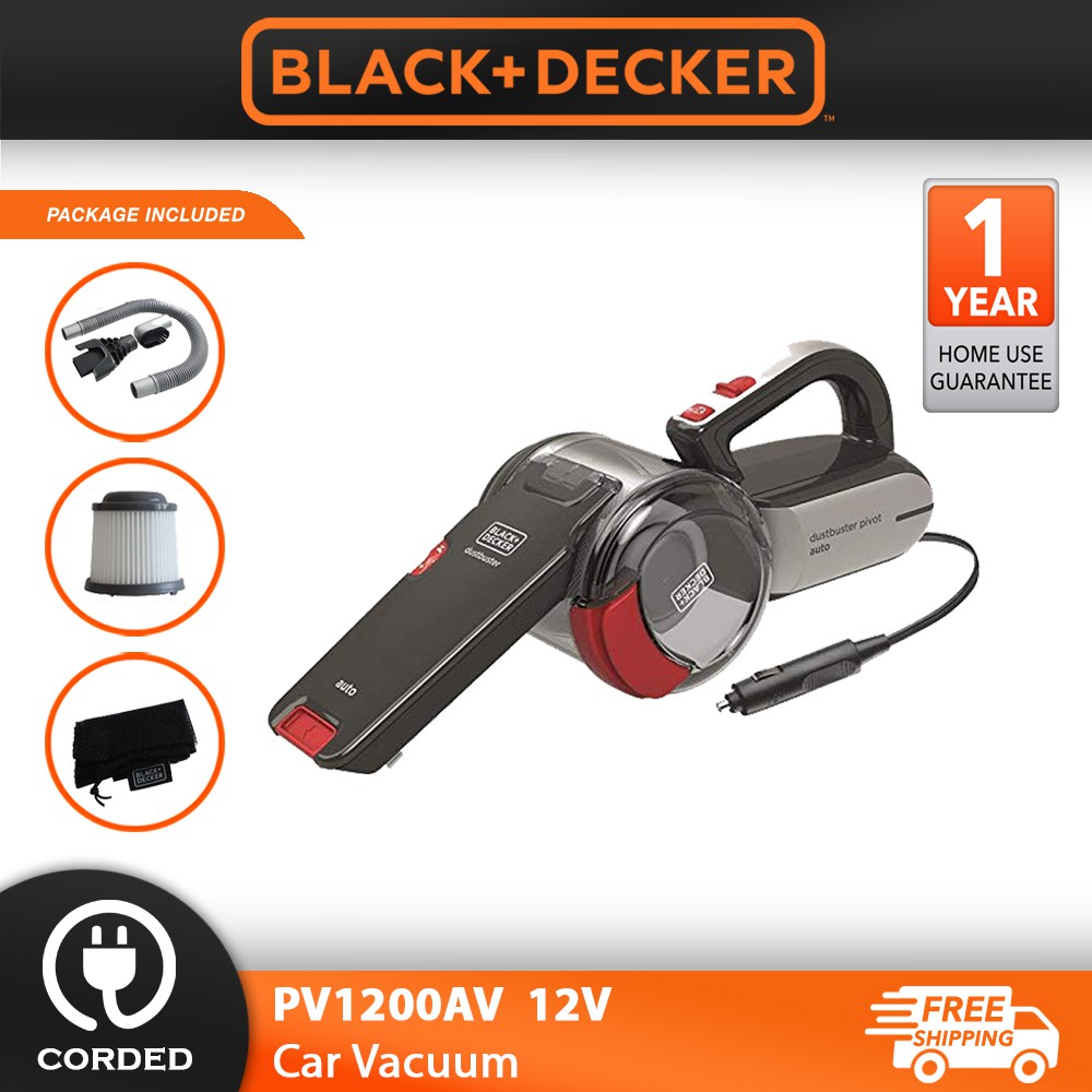 Pivot Vac 12V Dc Car Handheld Vacuum, Black