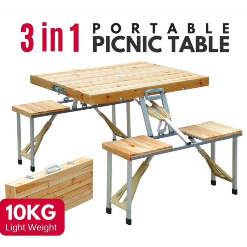 🔥Ready Stock🔥Multifunction Picnic Table Meja Berkelah Kayu Lipat Meja ...