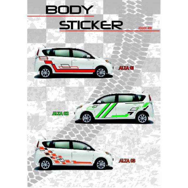 PERODUA ALZA SIDE BODY STICKER 1 SET Shopee Malaysia