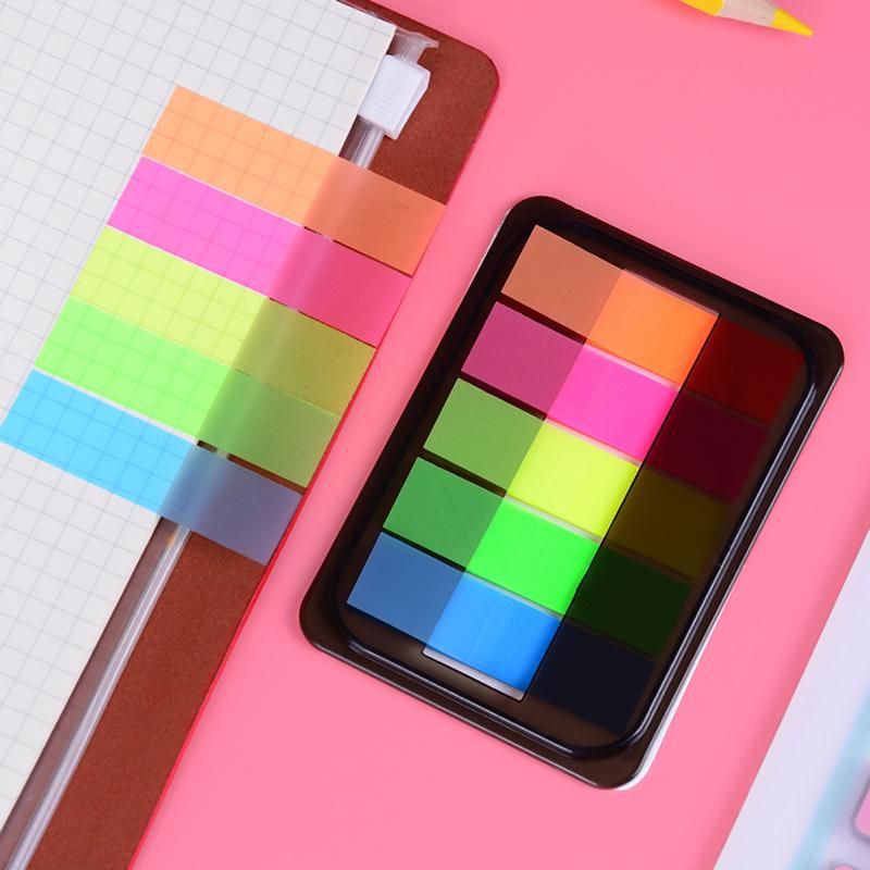 Adhesive Sticky Note Post Flags Translucent Page Makers with Holder ...