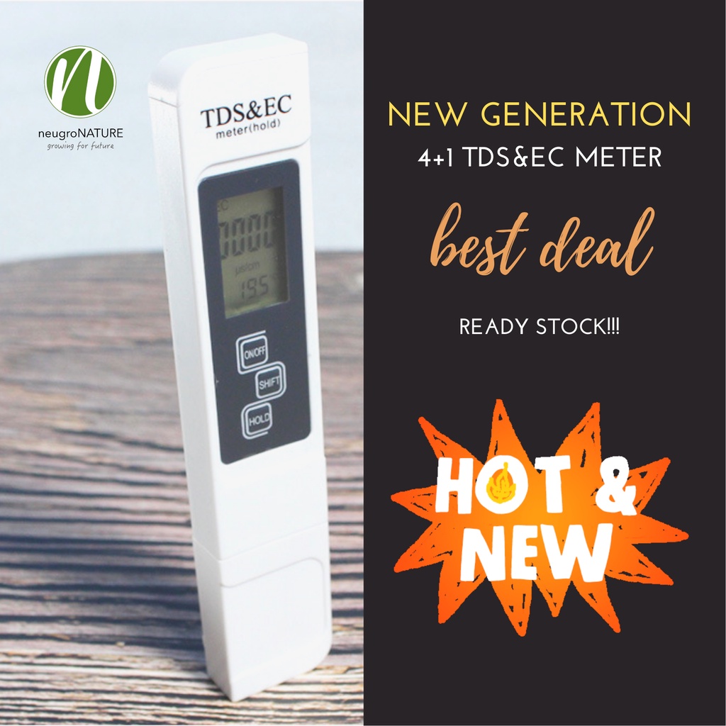 4 In 1 EC/TDS/PPM/Temp TESTER - Agriculture Hydroponic Meter / Water ...