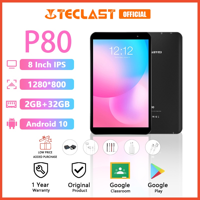 Tablet PC Teclast P80 8 Pouces Android 10 2GB RAM 32GB ROM
