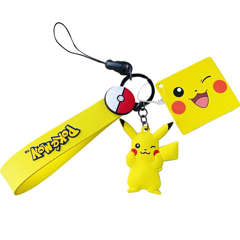 100% Genuine Pokemon Pikachu Creative Car Key Ring Lanyard Series ...