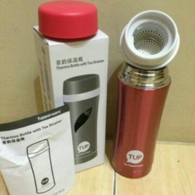 Thermos bottle with tea strainer sale tupperware