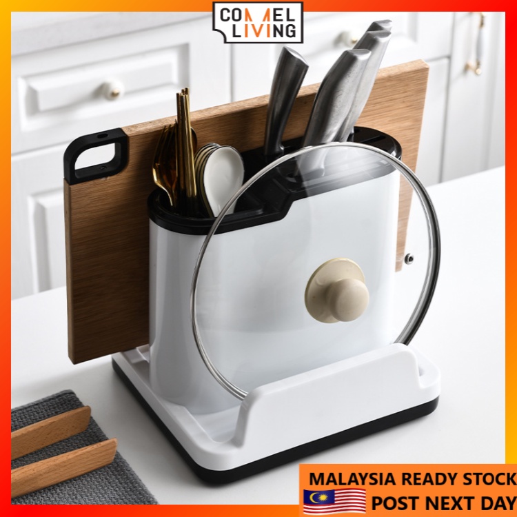 Cutlery Holder Knife Holder Utensils Storage Rack Multipurpose Kitchen Organizer Rak Dapur Rak 0847