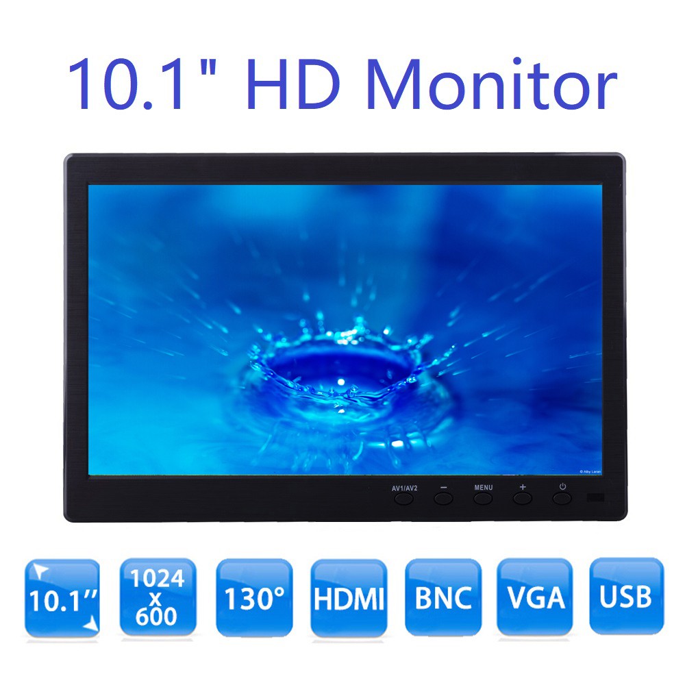 10.1 inch Monitor HD 1024*600 with Video Audio VGA AV BNC USB HDMI 10 ...