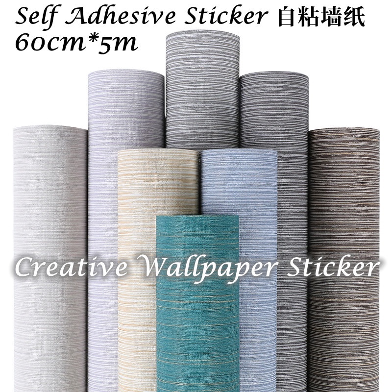 (60cm x 5m) Self Adhesive Plain Colour Fabric Design Waterproof Sticker ...
