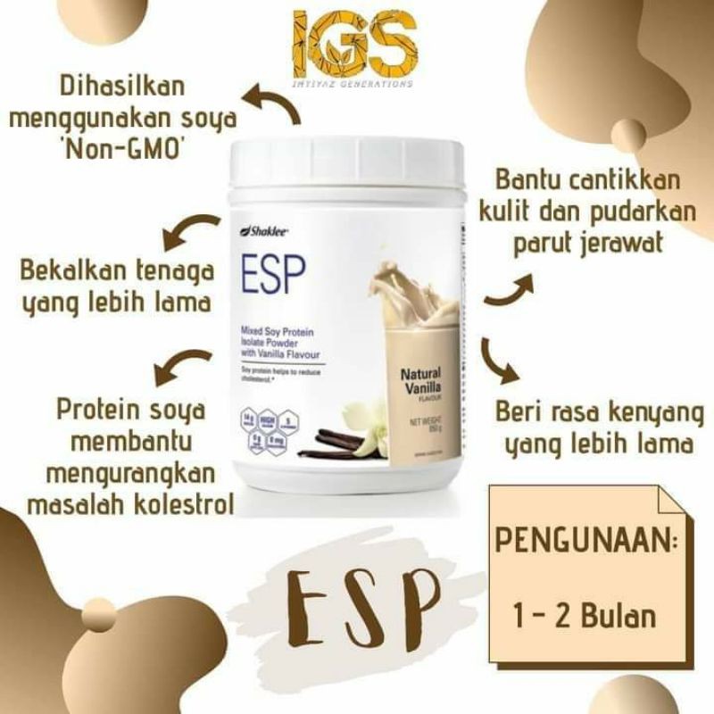 💥HOT ITEM💥Shaklee ESP Soy Protein With Vanilla Flavour 850g | Shopee ...