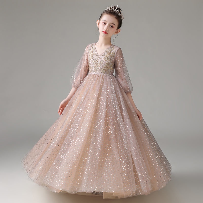 High-end children piano costumes girls birthday flower girl dress ...