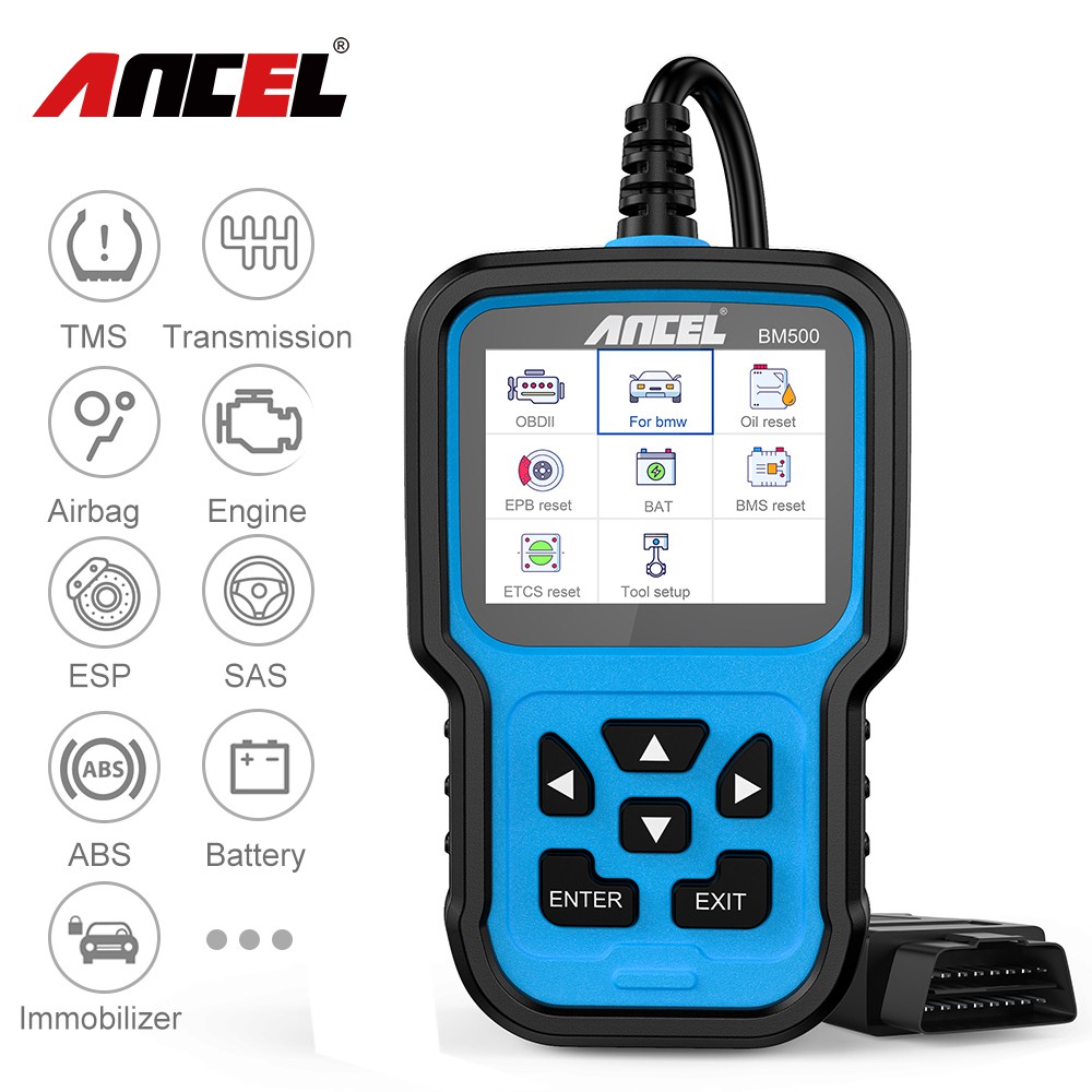 Ancel AR500 OBD2 SRS Airbag Crash Data Reset Tool - Clear Codes & Repair Battery (Free Update)
