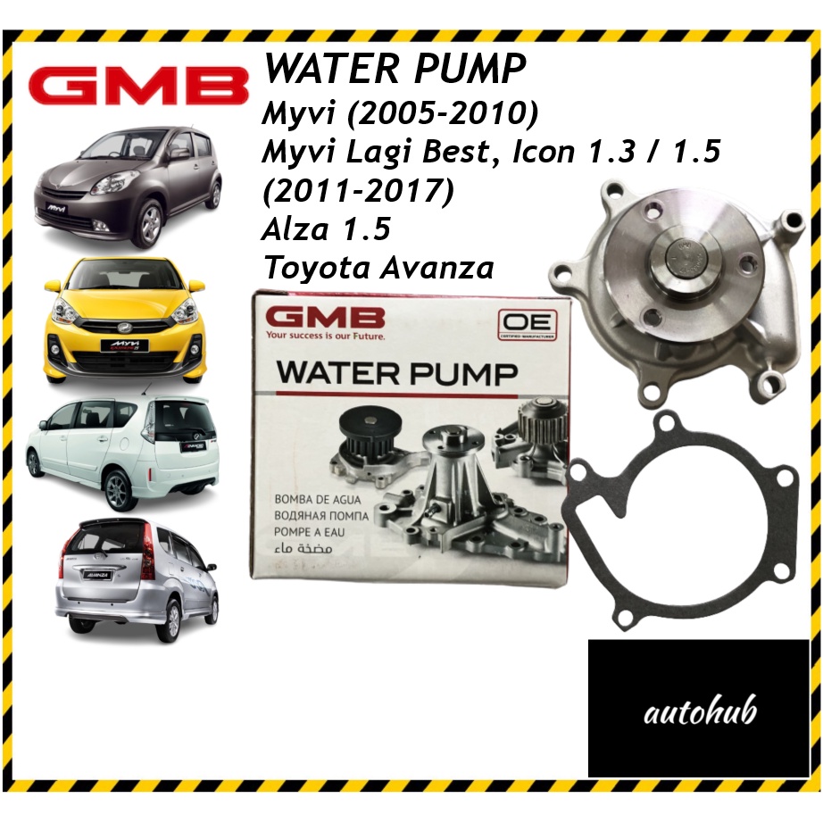 GMB Water Pump with Gasket Myvi, Myvi Lagi Best, Icon 1.3 / 1.5 Alza