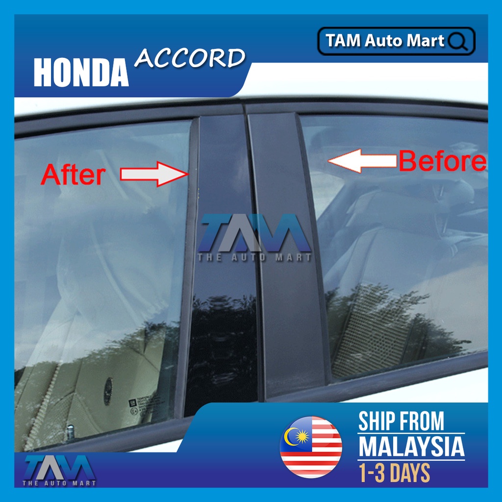 Honda Accord 10th Gen Door Pillar Dark (PC)Piano Black Door Window