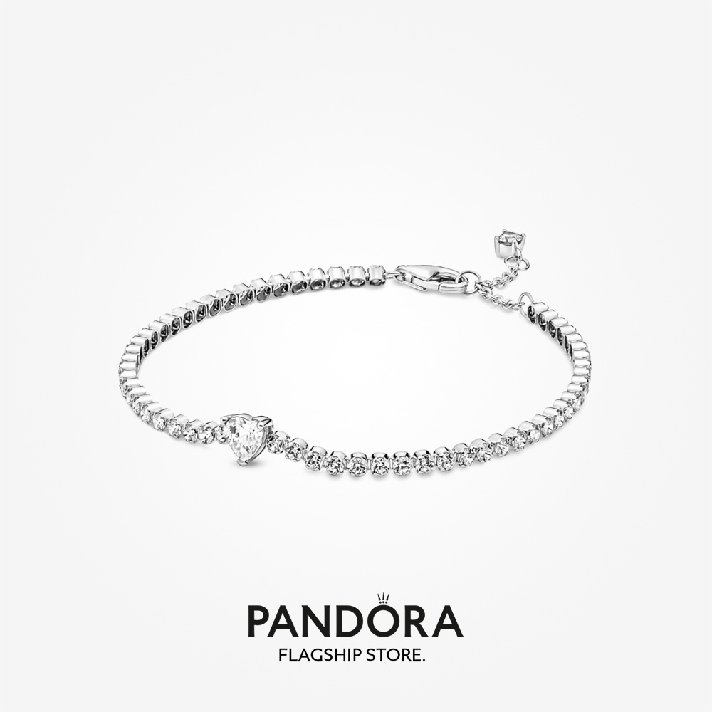 Pandora Sparkling Heart Tennis Bracelet Shopee Malaysia