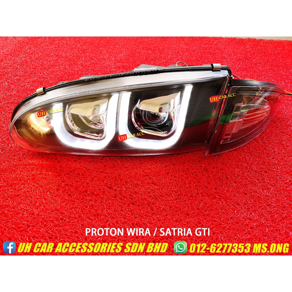 Proton Wira Satria Gti U Shape Golf Led Projector Headlamp Headlight