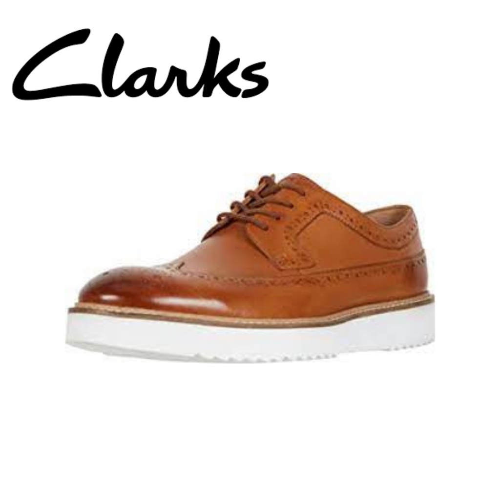 Clarks Ernest Limit Tan Leather Oxford Shoes Clarks Ernest Limit Brogue Shoes Mens 10.5M Lace Up Eyelet  main image 3
